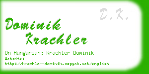 dominik krachler business card